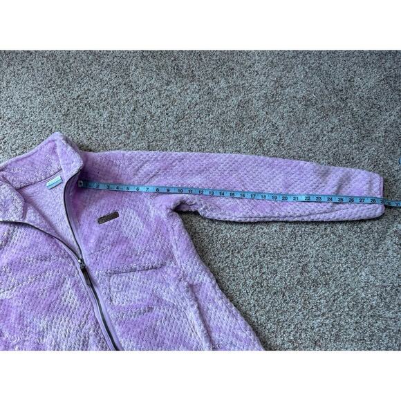 NWT - COLUMBIA WOMENS Zip up FLEECE, Women's Large. Fuzzy & Warm!! Lilac/Pink - Picture 8 of 12
